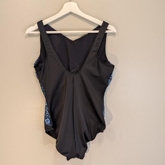 Miraclesuit Paillette Brio Printed One Piece Swimsuit Swim Pool Beach - Size 14 - Picture 3 of 9